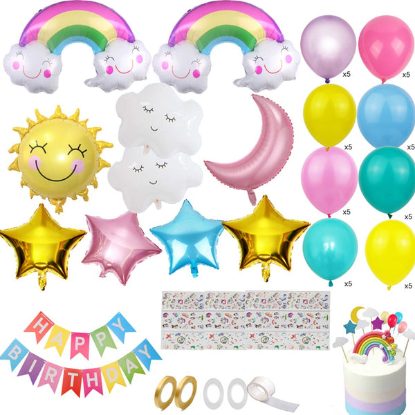 Regenboog Wolken Verjaardag Versiering Set