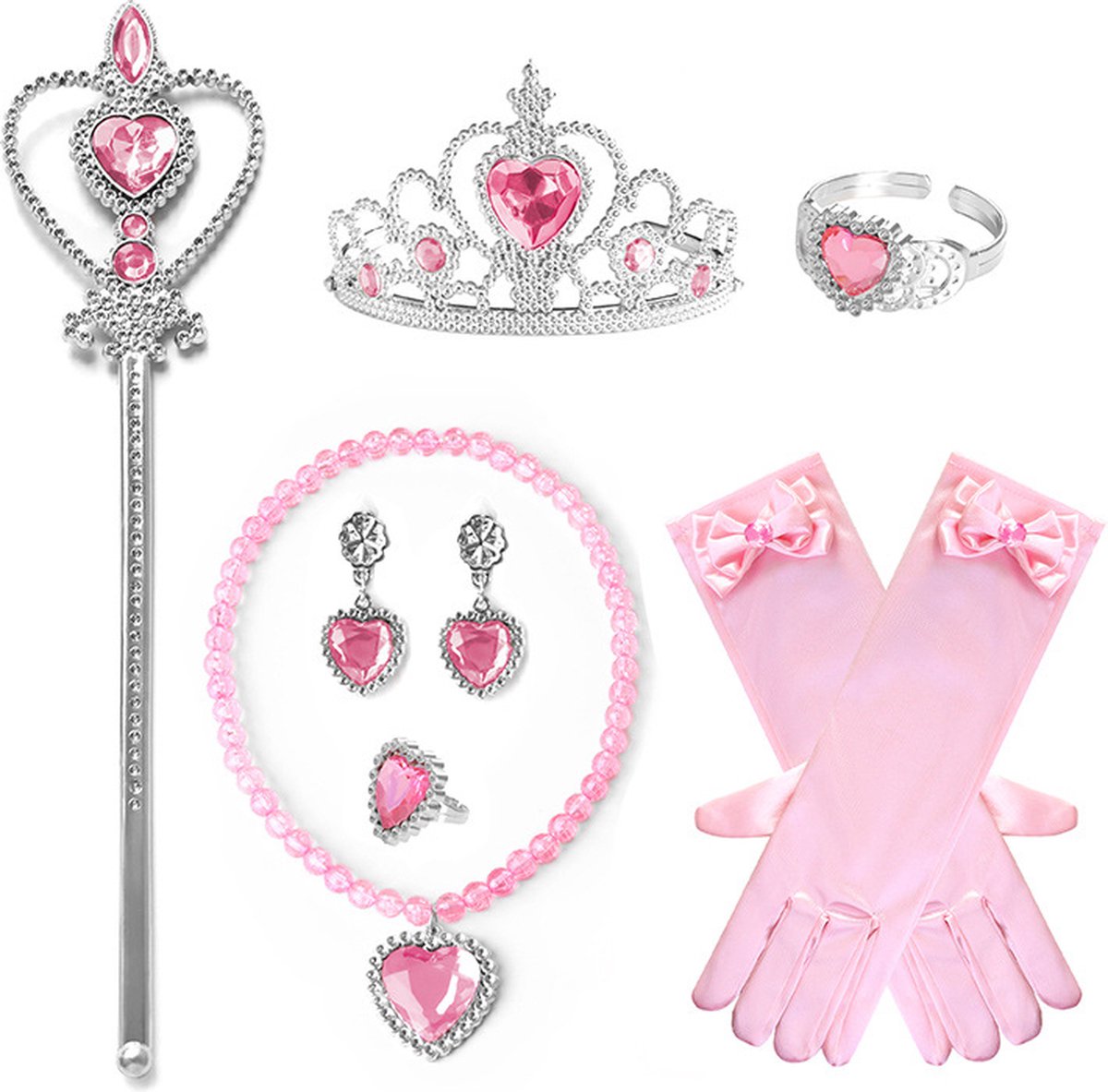 Prinsessen verkleedcape met Accessoires Roze
