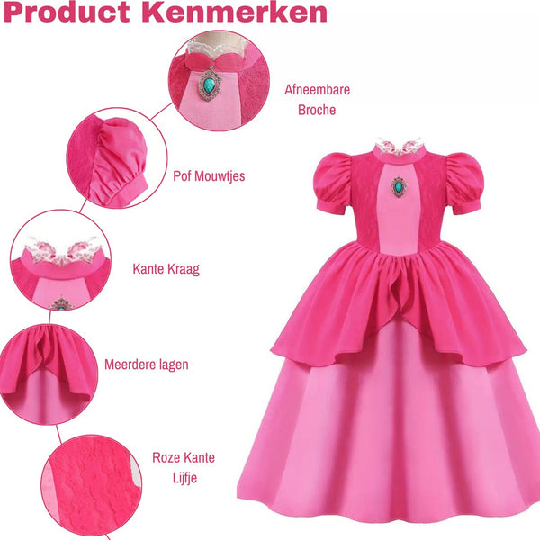 Princess Peach verkleed jurk voor kinderen
