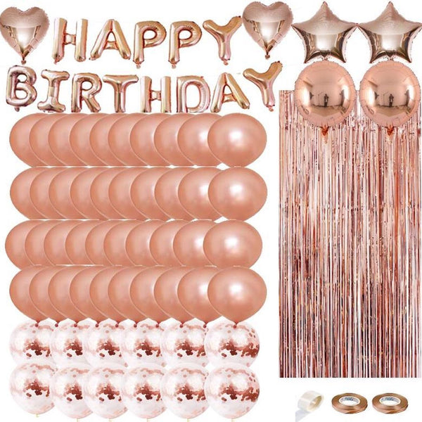 Rose Goud Verjaardag Versiering 79 stuks