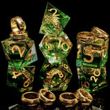 Dungeons and Dragons Dobbelsteen set Groen met Ring in de Stenen