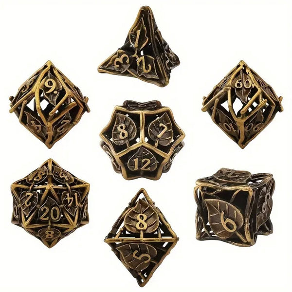 Dungeons and Dragons Dobbelsteen set Metaal met Bladeren