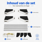 Tussenstuk Wasmachine Droger - Universeel - Stapelkit Wasmachine en Droger - Verstelbaar - Wit