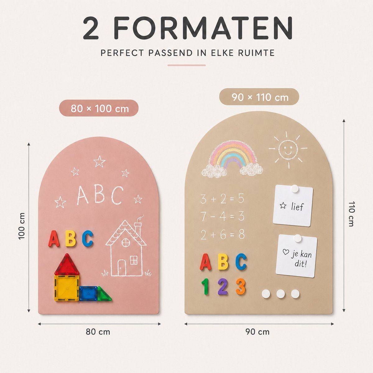 Magneetbord Muur Zelfklevend 80 x 100 cm – Roze – Magnetisch Whiteboard Zonder Boren – Krijtbord Sticker – Planbord – Familieplanner – Kinderkamer – Inclusief Magneetset