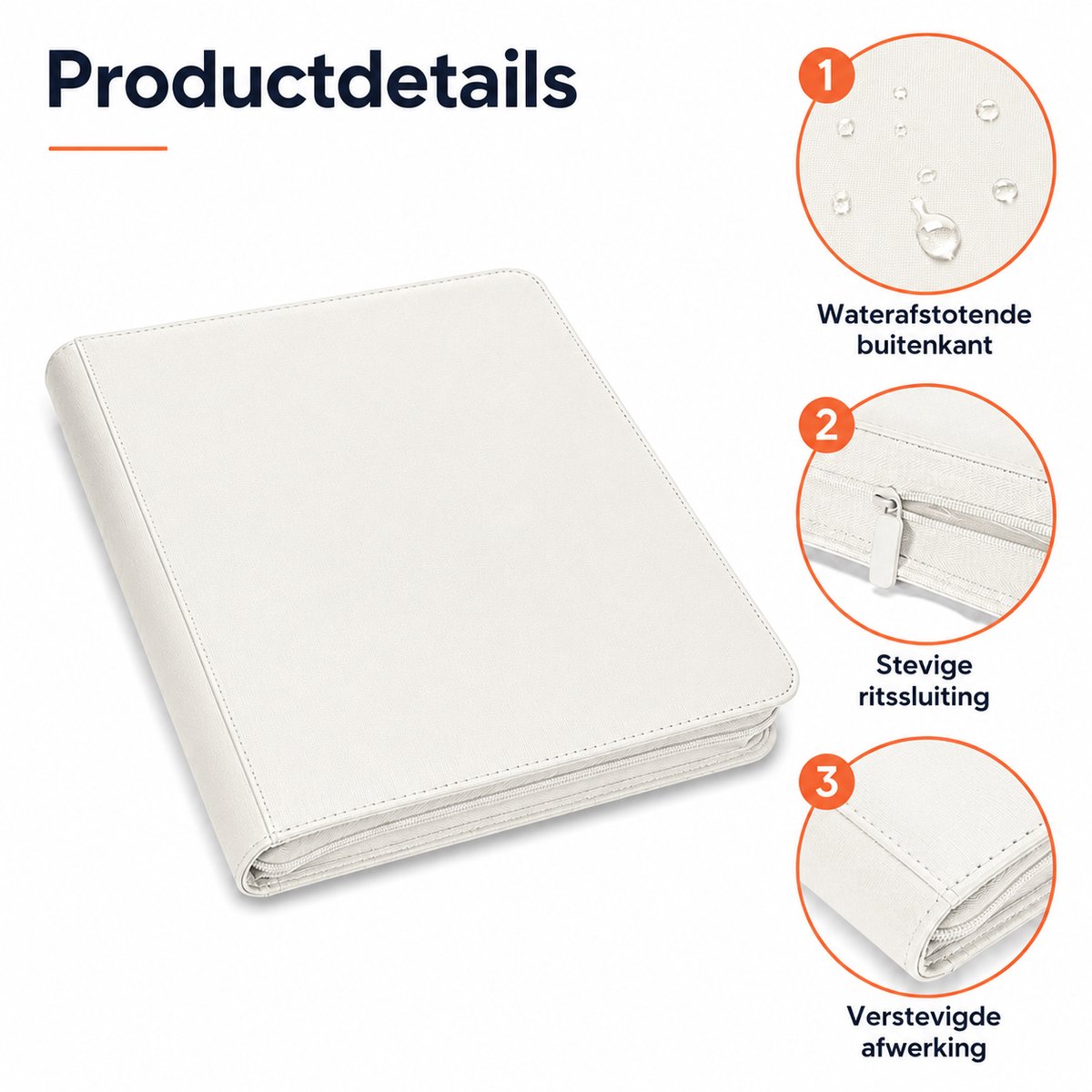 Toploader Binder – 252 Speelkaarten – Verzamelmap voor 3 x 4 inch Toploaders – Kaartenmap – 9 Pocket – Wit
