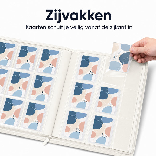 Toploader Binder – 252 Speelkaarten – Verzamelmap voor 3 x 4 inch Toploaders – Kaartenmap – 9 Pocket – Wit
