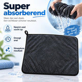 Microvezel Droogdoek Auto 60 x 40 cm - Autodroogdoek - Poetsdoek Zwart - 5 stuks