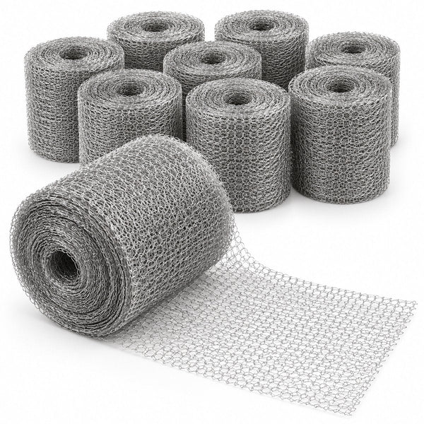 Muizengaas RVS – 7x Muizenweringsgaas 15 cm x 5 Meter – Rattengaas RVS – Stootvoegrooster – Ongediertewering voor Muizen, Ratten en Marters – Roestvrij Staal