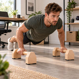 Houten Parallettes Set van 2 – Push Up Bars & Opdruksteunen – Voor Calisthenics, Handstand en L-Sit – Antislip – Massief Hout
