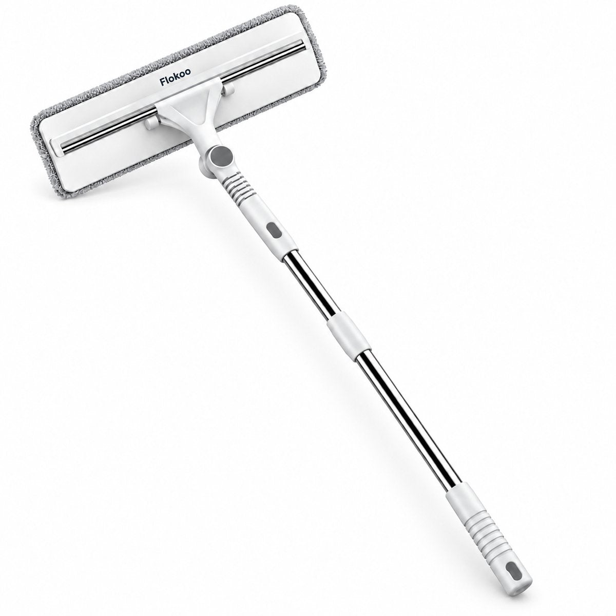 Raamwisser met Telescopische Steel – 2-in-1 Raamreiniger met Microvezel Inwasser – Uitschuifbaar 87-145 cm – 30 cm Wisser – Draaibare Kop