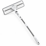 Raamwisser met Telescopische Steel – 2-in-1 Raamreiniger met Microvezel Inwasser – Uitschuifbaar 87-145 cm – 30 cm Wisser – Draaibare Kop