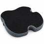 Zitkussen – Memory Foam Stoelkussen met Stuituitsparing – 48 x 41 x 7 cm – Zitkussen voor Bureaustoel, Auto & Thuis – Ademend 3D Mesh – Zwart