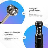 GoodForce RVS Staafmixer - 6 in 1 Staafmixer Set met Hakmolen - Smoothiemaker- Garde - Klopper - 600 ml Mengbeker