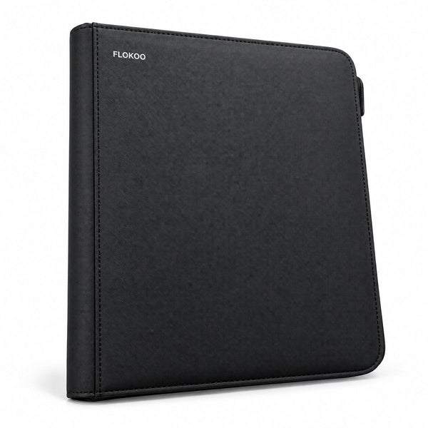 Toploader Binder – Verzamelmap voor 288 Trading Cards – 9 Vaks Kaartenmap – Geschikt voor Toploaders – Met Ritssluiting – Zwart