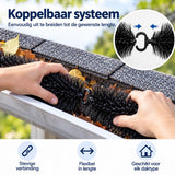 Marterborstel & Dakgootborstel 9 Meter – Marterwering voor Dak en Dakgoot – Bladvanger – 9x 100 cm – Ø 9 cm – Inclusief Koppelhaken – Zwart
