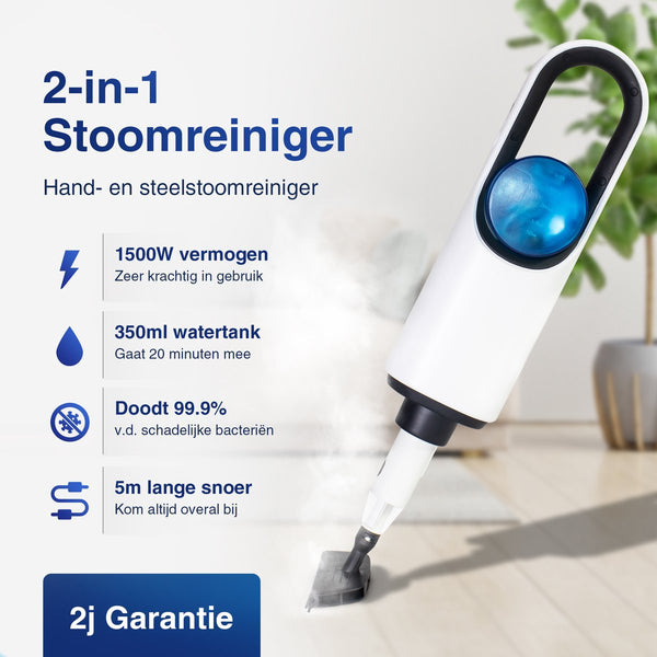 Samako Royal Elite Stoomreiniger - Handstomer - Vlekkenreiniger - Diepte reiniging voor vloer, bank, badkamer en tapijt - Tapijtreiniger