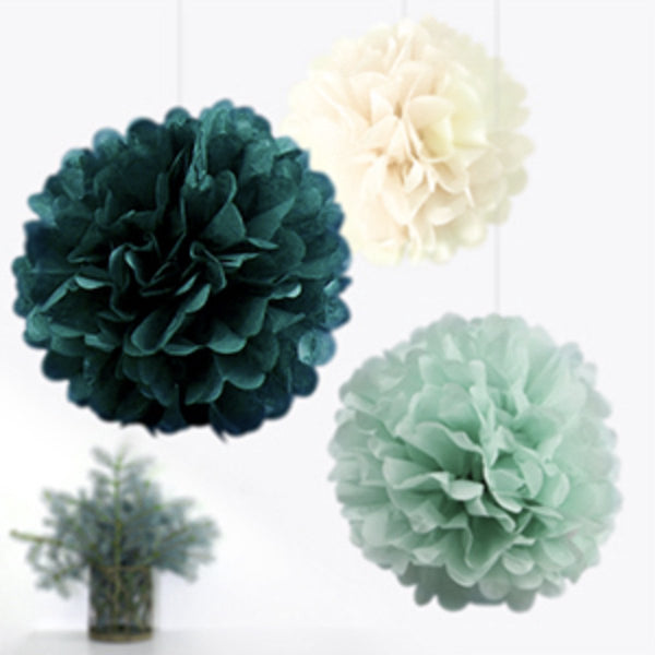 Pompom en Lampionnen Feest Versiering Groen
