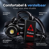 Hardloopverlichting met Borstharnas – Hardlooplamp met Voor- en Achterlicht – Reflecterend & Verstelbaar – USB Oplaadbaar – Hardloop Licht voor Joggen, Wandelen & Avondlopen