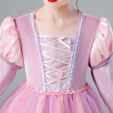 Luxe Roze Rapunzel Winter Prinsessenjurk