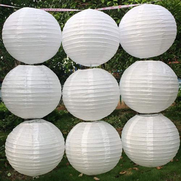 20 Stuks Witte Lampionnen Feest Versiering
