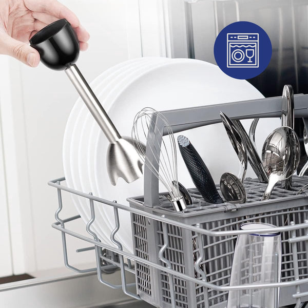 Safecourt Kitchen 6-delige Staafmixer Set - 1000 Watt - Hakmolen - 20 Snelheden - Inclusief Melkopschuimer & Maatbeker