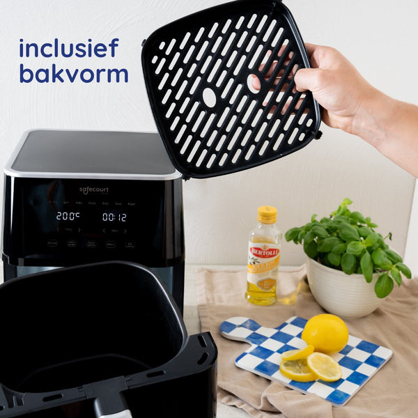 Safecourt Kitchen Airfryer XXL - Heteluchtfriteuse - 1800W - 7L Inhoud - 40ºC tot 200ºC - Zwart