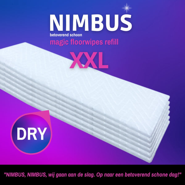 NIMBUS Magic Floorwipes Refill XXL (20x) - Droge Vloerdoekjes 46cm x 27cm - Geschikt voor Swiffer