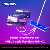 NIMBUS Vloerwisser XXL - Telescoopsteel - Geschikt voor Swiffer XXL en Leifheit vloerdoekjes - 40cm breed