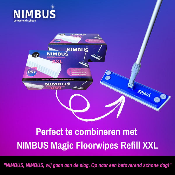 NIMBUS Vloerwisser XXL - Telescoopsteel - Geschikt voor Swiffer XXL en Leifheit vloerdoekjes - 40cm breed
