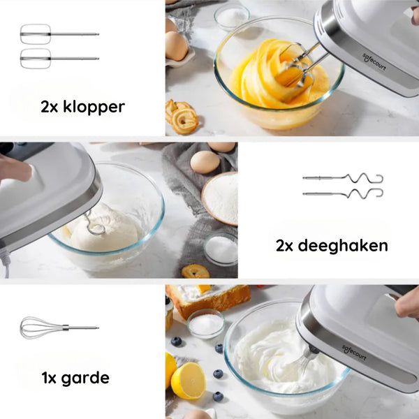 Safecourt Kitchen Handmixer - Veelzijdige 5-Snelheden Handmixer - Opberghouder - Krachtig & Compact