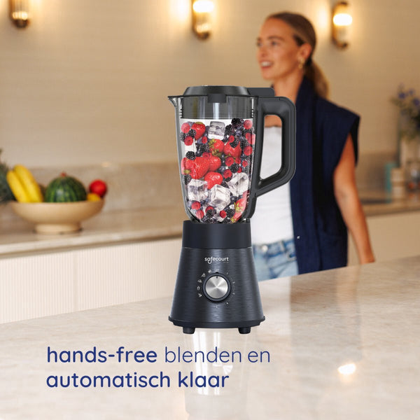 Safecourt Kitchen Power blender - 5 automatische programma's - Smoothie maker - 1300 Watt - Zwart