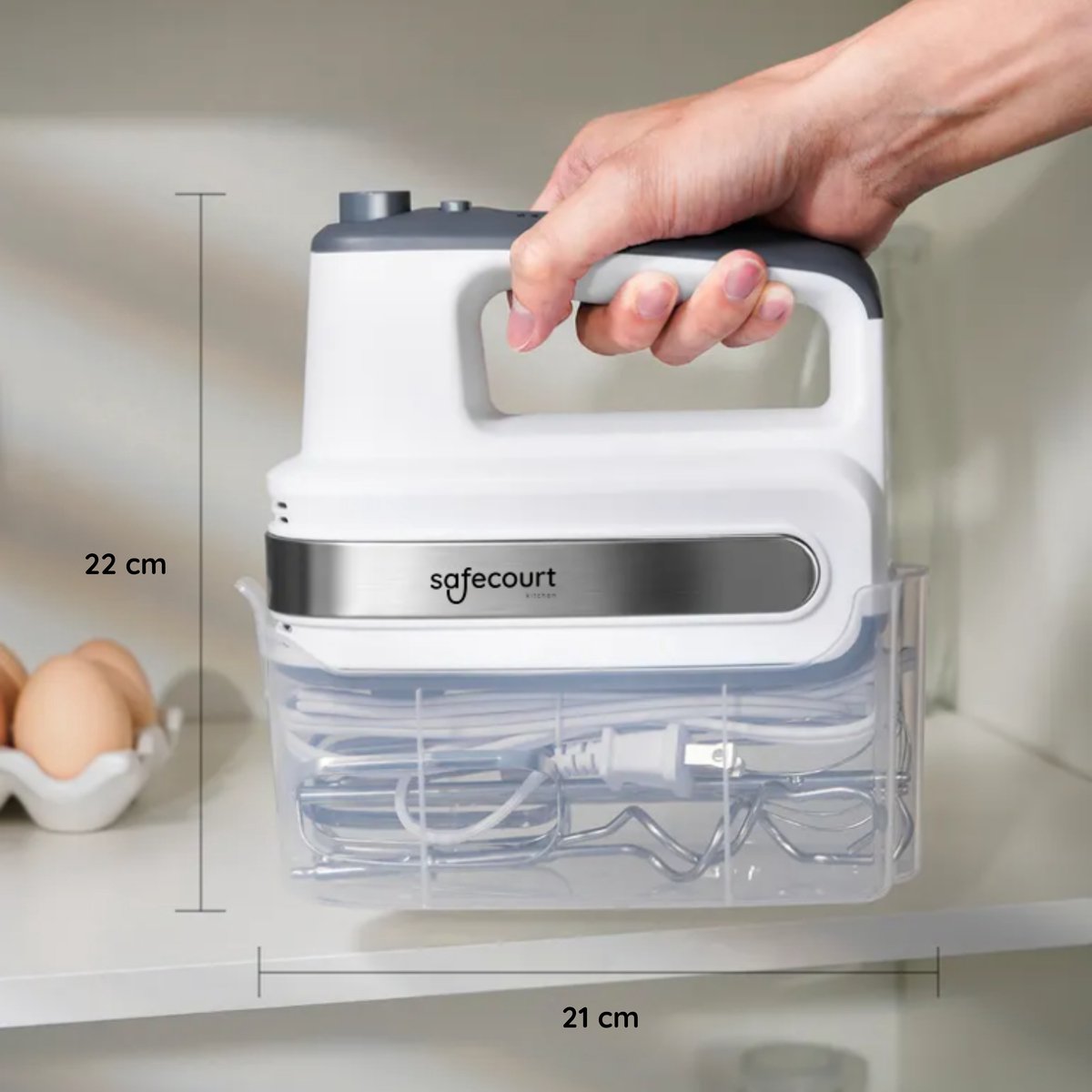 Safecourt Kitchen Handmixer - Veelzijdige 5-Snelheden Handmixer - Opberghouder - Krachtig & Compact