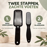 Eeltvijl Voeten Set – 2-Delige Voetvijl voor Eelt – Grove RVS Eeltverwijderaar & Fijne Voetvijl – Voor Harde en Droge Huid – Pedicure Voetverzorging
