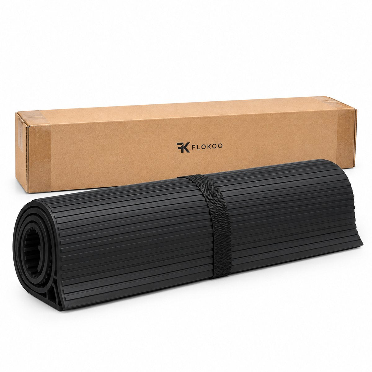 Kabelmat voor Vloer – Kabelbeschermer voor Laadkabel & Verlengsnoer – Oprolbare Kabelbrug – 3 mm Dik – Zwart – 180 X 40 cm