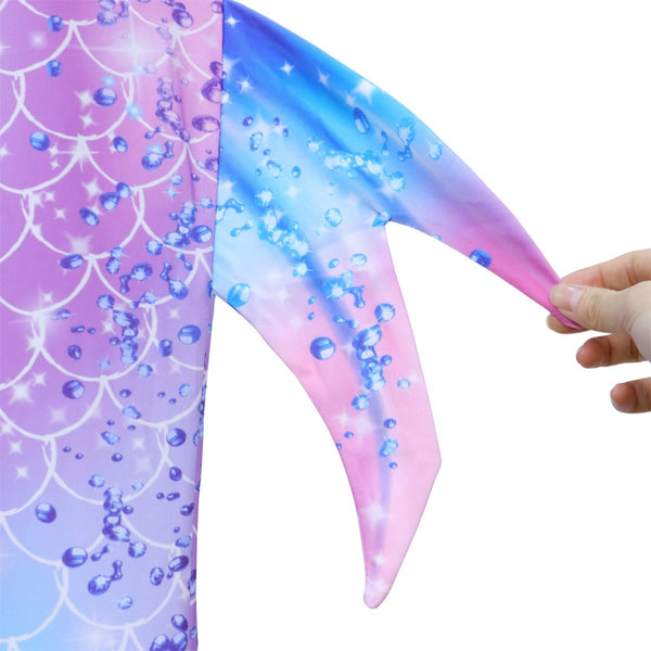 Zeemeerminstaart met bikini verkleed set Blauw en Paars