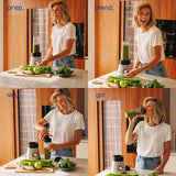 Safecourt Kitchen Power blender - 5 automatische programma's - Smoothie maker - +2 to go cups - RVS