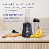 Safecourt Kitchen Power blender - 5 automatische programma's - Smoothie maker - 1300 Watt - Zwart