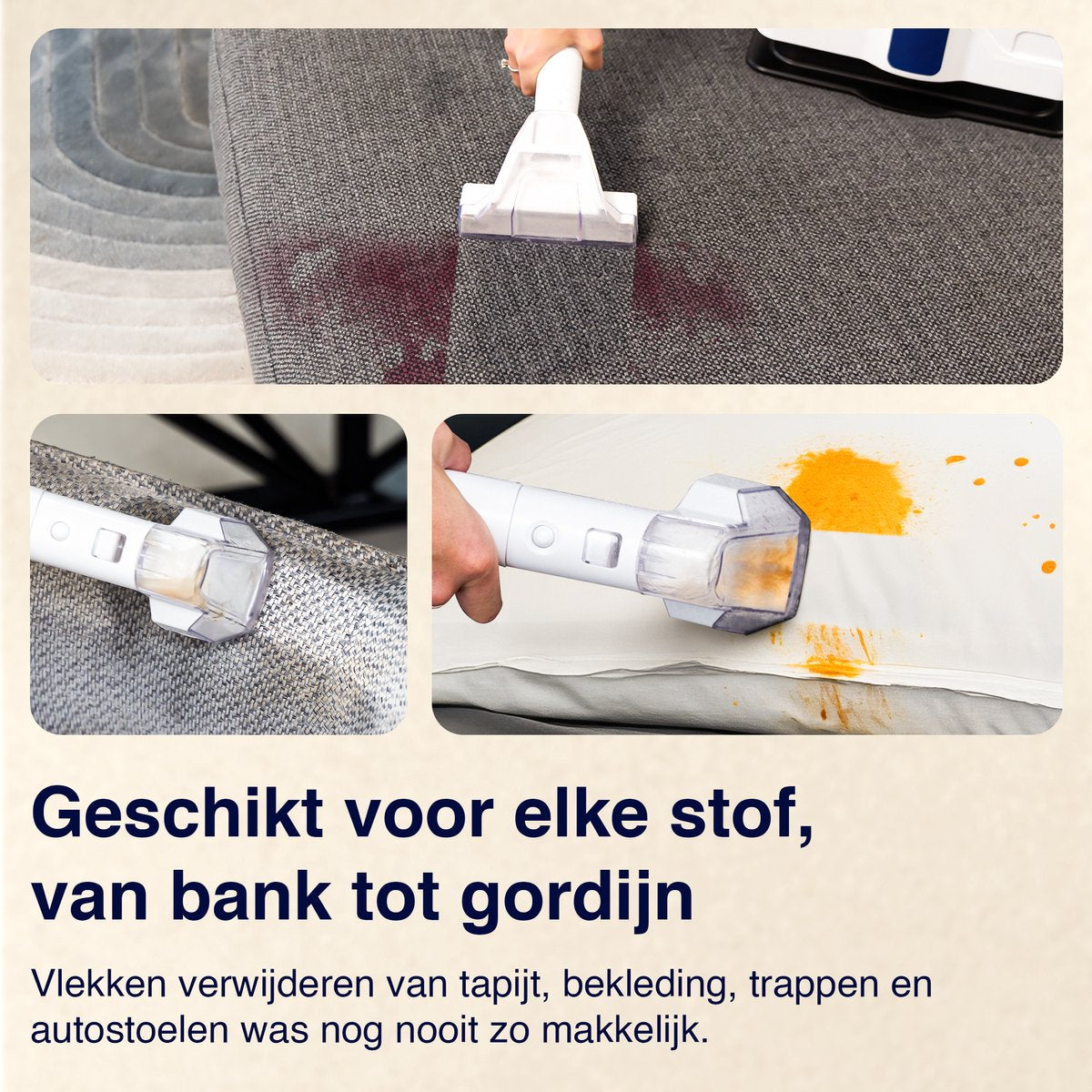Samako Professionele Tapijtreiniger - Draagbare Vlekkenreiniger - Bankreiniger - Meubelreiniger - Zetelreiniger - Haarverwijderaar Stofzuiger - Matrasreiniger