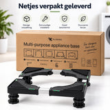 Wasmachine Verhoger Verstelbaar – Wasmachine Onderstel 40-65 cm – Hoogte 10-13 cm – Draagkracht 200 kg – Met Waterpas & Antislip – Voor Wasmachine, Droger en Koelkast