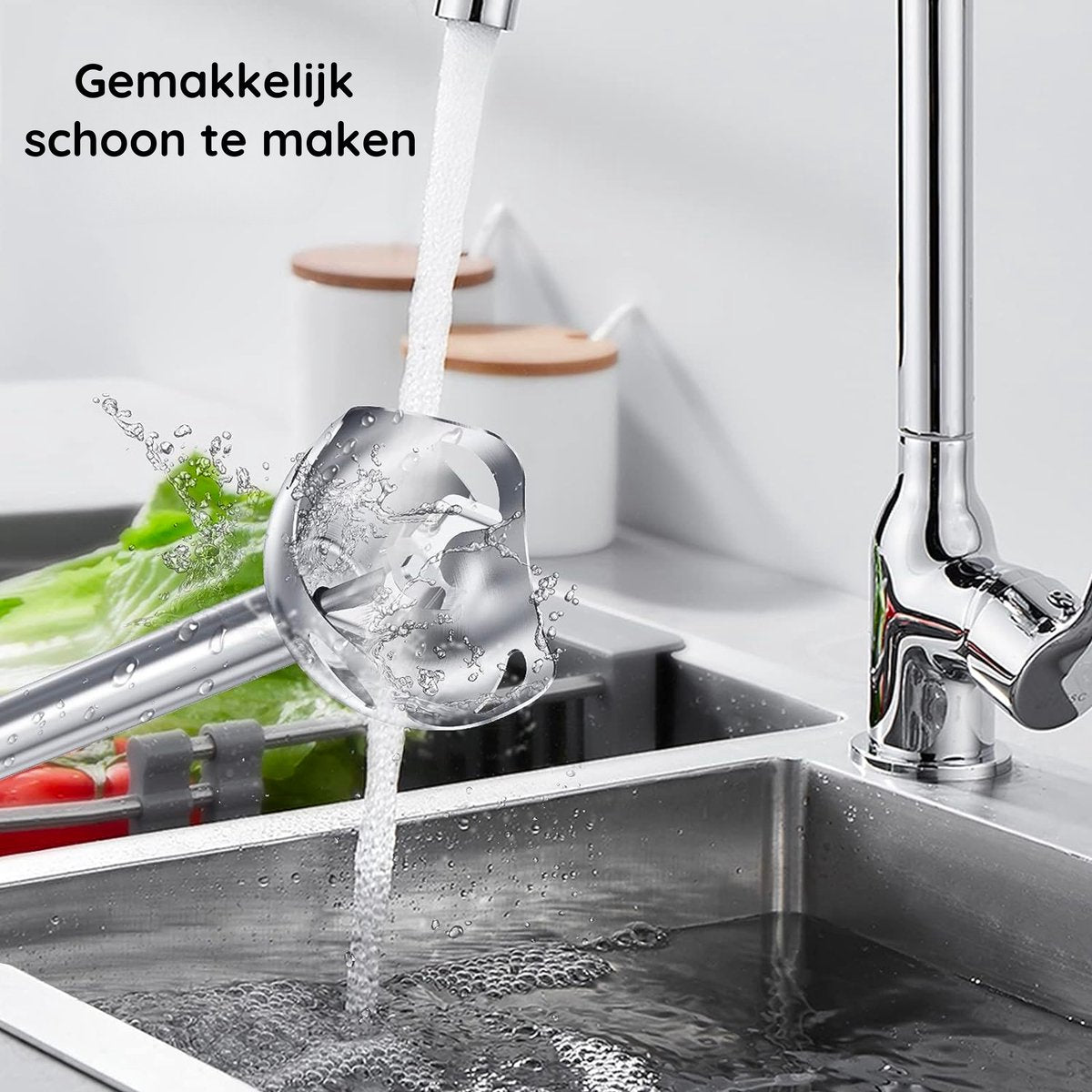Safecourt Kitchen Staafmixer - 1000W – Roestvrijstaal – Antispat – Ergonomisch – Inclusief Maatbeker