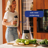 Safecourt Kitchen Power blender - 5 automatische programma's - Smoothie maker - +2 to go cups - RVS