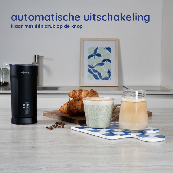 Safecourt kitchen Elektrische Melkopschuimer - 4-in-1 - Warm & Koud Schuim - BPA-vrij - Anti-aanbaklaag - Stil