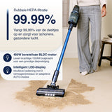 Steelstofzuiger CleanDetect 450W - Kruimeldief - Draadloos - 4 Opzetstukken - Stofzuiger - Zonder zak op accu - Samako