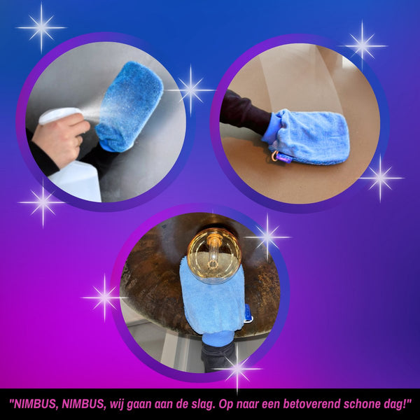 NIMBUS Magic Schoonmaakhandschoen - Scrubhandschoen en Droogdoek Badkamer, Auto en Ramen