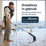 Samako Elektrische Schoonmaakborstel - Elektrische Schrobber - IPX6 waterdichte Schrobborstel met steel - 9 opzetstukken - Poetsmachine - Schrobmachine