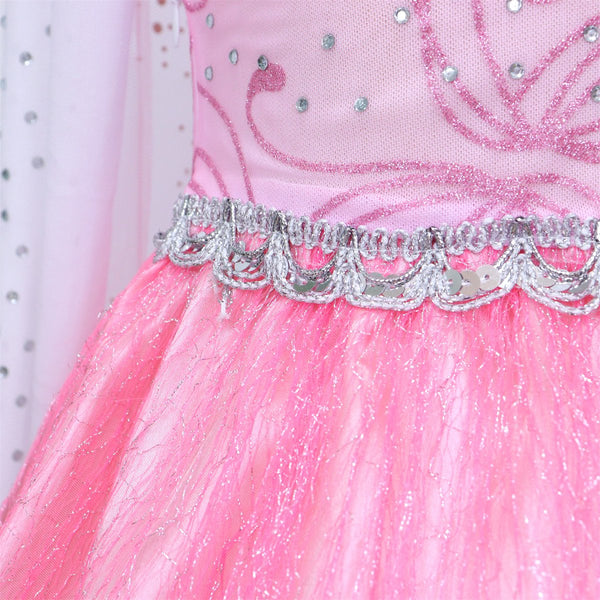 Elsa Verkleed Jurk met Ster Roze