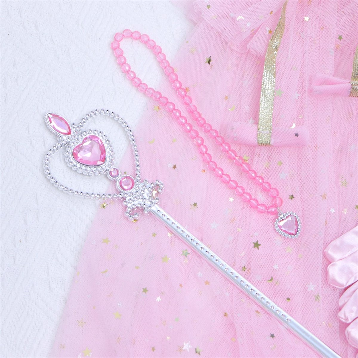Prinsessen verkleedcape met Accessoires Roze