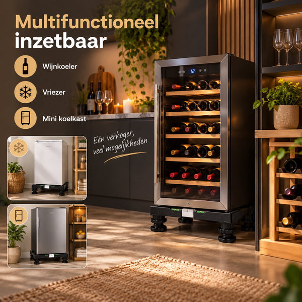 Wasmachine Verhoger Verstelbaar – Wasmachine Onderstel 40-65 cm – Hoogte 10-13 cm – Draagkracht 200 kg – Met Waterpas & Antislip – Voor Wasmachine, Droger en Koelkast