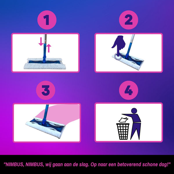 NIMBUS Magic Floorwipes Refill XXL (20x) - Droge Vloerdoekjes 46cm x 27cm - Geschikt voor Swiffer
