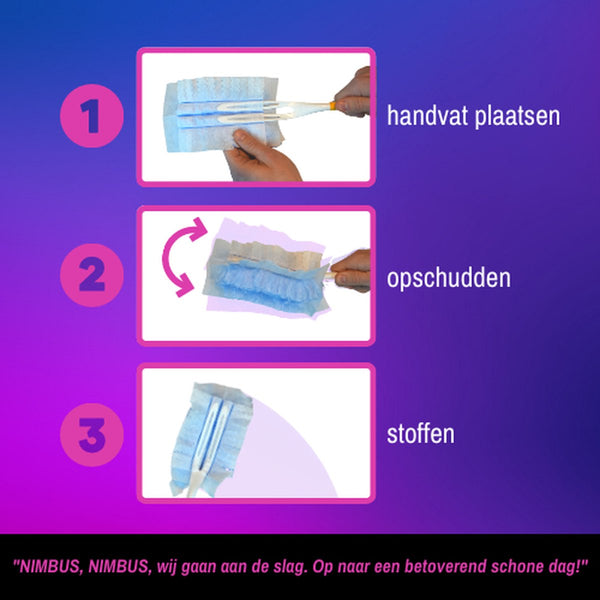 NIMBUS Magic Duster Refill - 60 Navullingen (3x20) - Geschikt voor Swiffer Handvat